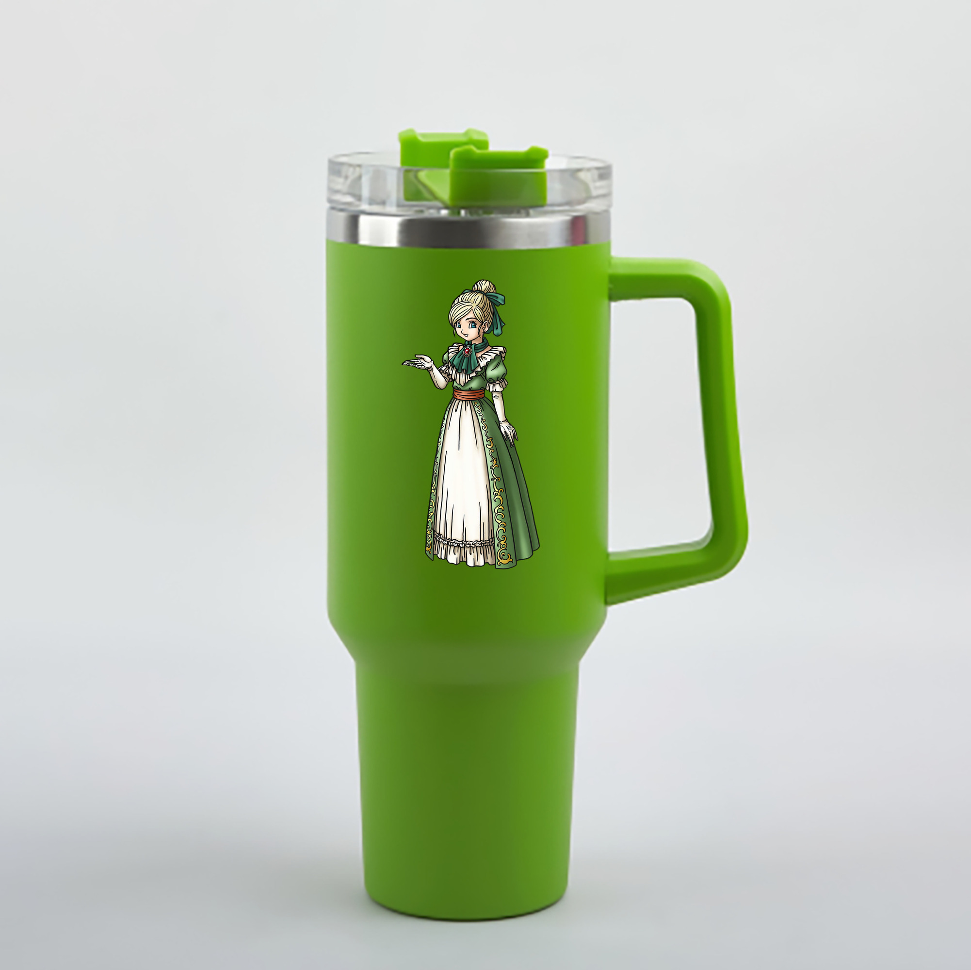 （画像用） ドラゴンクエスト Doragon Kuesuto Dragon Quest 1200mL車用タンブラー - クリスタルステッカー（プラスチックストロー付き）